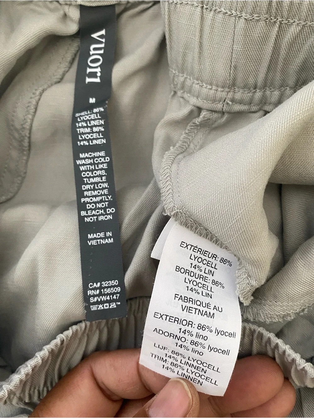 Vuori Trestles Linen Blend Twill Jogger Pant Medium Gray Relaxed Fit - Picture 6 of 10